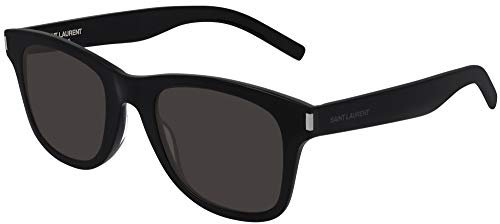 SAINT LAURENT Unisex SL 51-B SLIM-001 50 ACET Sunglasses, Black-Black-Black