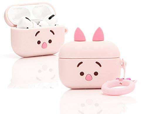 LEWOTE - Custodia Protettiva in Silicone per Airpods Apple Pro [Serie DSN] (Maialino)