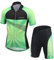 L PATTERN Kinder Radsport Bekleidung- Jungen/Mädchen Fahrrad Trikot-Set(Trikot Kurzarm+Kurz Radhose)/Radtrikot Kurzarm/Kurz Fahrradhose mit Sitzpolster, Farbverlauf grün, 134-140