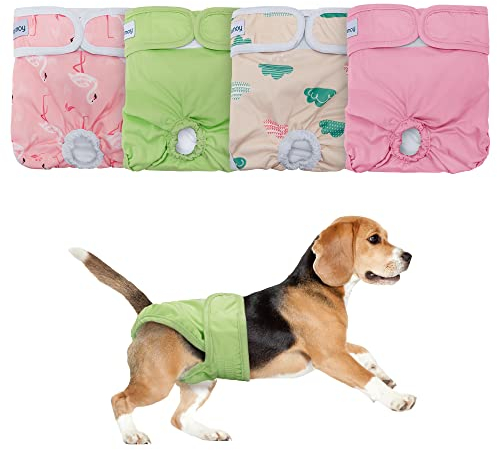 Teamoy Wiederverwendbare Hündin Windel, Waschbare Hundewindelwindeln für Hündinnen, Super saugfähige Damenbinden Höschen,XL