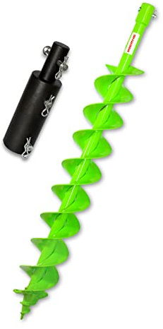 WERHE Erdbohrer für Bohrer mit Adapter 25 mm auf 20 mm ⌀100 mm, Länge 80 cm - Brunnenbohrer, Baumpflanzbohrer, Erdbohrer, Pfahlbohrer, Dükerbohrer