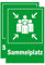 Haobase 2 Stück Sammelplatz Schild Aufkleber - Selbstklebendes Vinyl (30cm x 20cm)
