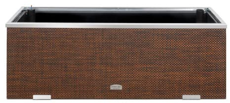 TerraGala Rattan Pflanzkübel | 95cm x 39cm x 43cm | Schwarz-Braun | Blumenkübel mit Selbstbewässerung