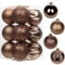 8CM Weihnachtskugeln Ornamente Glitze, 12 PCS bruchsicher Weihnachten Kugeln, Kunststoff Weihnachten Kugeln, Hängen Christbaumkugel Braun fur Weihnachtsbaum Neujahr Ornamente