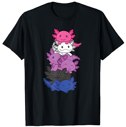 Genderfluid Genderfluid Pride LGBTQ Axolotl T-Shirt