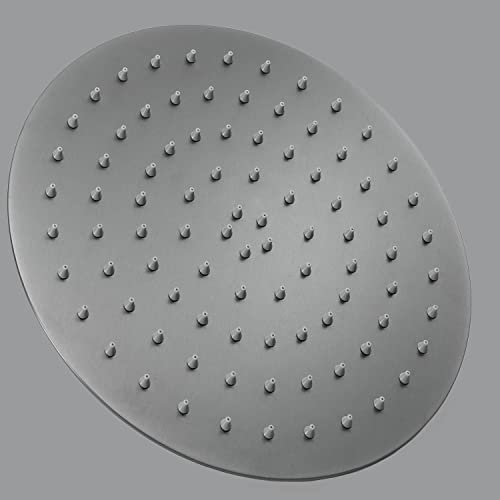 Krobec canna di fucile Spazzolato soffione doccia 30cm 12soffione fisso per doccia rotondo AISI304 acciaio inossidabile(Grigio)