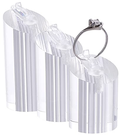 NBEADS 3pz Espositore per Gioielli in Acrilico Espositore per Vetrina per Anelli Supporto per Organizzatore di Gioielli per Vetrina per Anelli Porta Anelli da Appoggio per Fiere, quelliaro