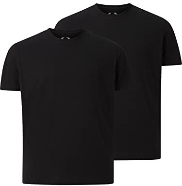 Charles Colby Herren Doppelpack T-Shirt Earl Boon schwarz, XL - 56/58