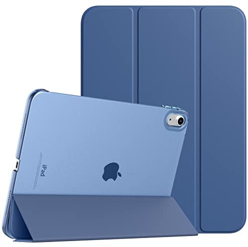 TiMOVO Hülle für iPad (A16) 11 Generation 11 Zoll 2025/iPad 10 Generation 10,9 Zoll 2022, Unterstützt Auto Schlaf/Aufwach Schutzhülle, Transluzent Hart PC Rückhülle, Grau Blau
