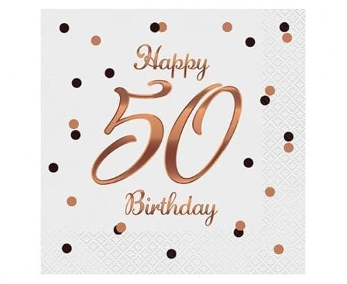 Playflip 20 Servietten roségold Zahl 50