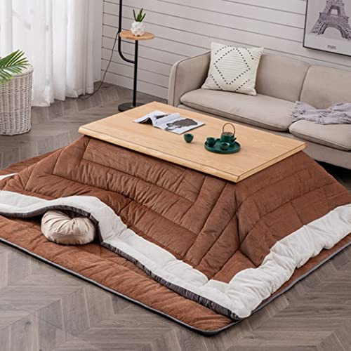 Kotatsu Futon-Set Mit Heizung, Kotatsu-Couchtisch Heizung Und Decke, Japanischer Tee-Couchtisch Aus Holz Modernes Nordisches Design (Color : Brown-A, S : 120 * 80 * 45cm)