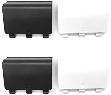 Lot de 4 coques de protection de batterie pour manette Xbox One Blanc et noir Compatible avec les manettes sans fil Xbox One