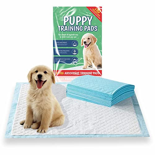 Puppy Pads 10Pc Puppy Training Pads 3 Layers Design Waterproof Super Absorbent Fast Drying Toilet Pee House Training Mats For Odour Locking Dogs Cats Pets Rabbits & Guinea Pigs (50cm X 40cm, 10)