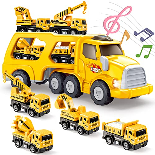 EUTOYZ Toys for 2 3 Year Old Boy, Toy Cars Construction Toy for 2-6 Year Old Boy Toy Age 1-6 Digger Truck Toy Birthday Easter Gifts for 1-6 Year Olds Car Toys Age 1-6 Year Old Toddlers Cars