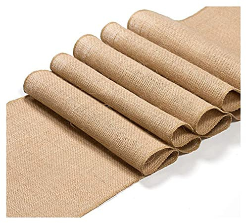 SHTGOI Jute Tischläufer 30 x 300 cm Juteband Vintage Sackleinen Tischläufer Jutestoff Tischband Tischdeko Leinen Juteläufer für Hochzeit Bauernhaus Party Kommunion Rustikale Tisch Dekor