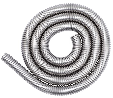 Cabilock Edelstahlseil Kabelschutz Flexibler Schlauch Kabelbaum Metallschlauch Draht Kabelhülsenschutz Hitzeschildschutz Edelstahl Silberner Metall-Gewindeschlauch Flexschlauch