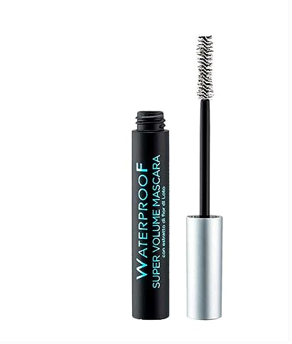 Bottega Verde - Mascara Waterproof, 8 ml, Super Volume, con Estratto di Fior di Loto, colore Nero
