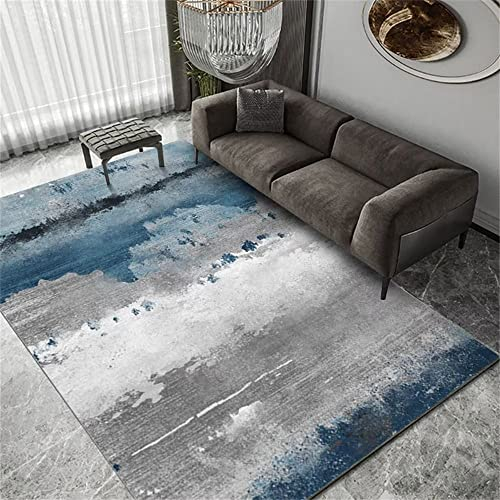 teppich auslegeware teppich für balkon Rechteckiger Teppich für Schlafzimmer, grauer blauer Teppich, Wohnzimmerteppich, schmutzabweisend kinderzimmer teppich junge kamin deko wohnzimmer 50X80cm