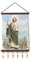 HZMAN Saint Jude, Gemälde, Retro, handgefertigt, gewebt, Wandkunst, Dekor, Heiliger Thaddäus, Christus, ästhetisches Bild für Wohnzimmer, Schlafzimmer, Holzrahmen, 43,2 x 30,5 cm