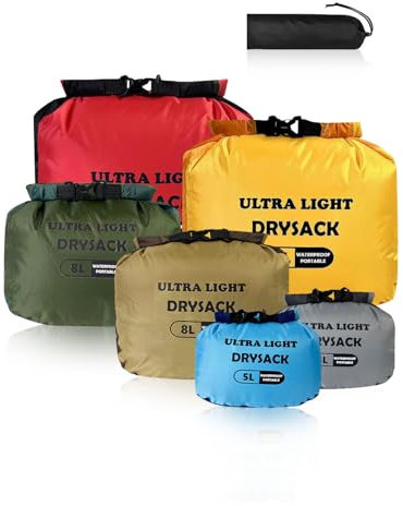Victoper Waterproof Dry Bag Set 6 Pcs, Lightweight Large Capacity Ripstop Dry Bags Waterproof in (5L 8L 15L) x2 New Set with Storage Bag Organizer Storage Bags for Outdoor Hiking Camping Fishing