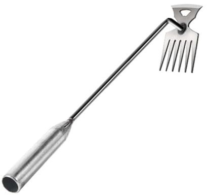 MagiDeal Herramienta extractora de malas hierbas, herramienta para arrancar raíces de malas hierbas con mango largo y ergonómico, herramienta para quitar malas, 53cm 6 Dientes