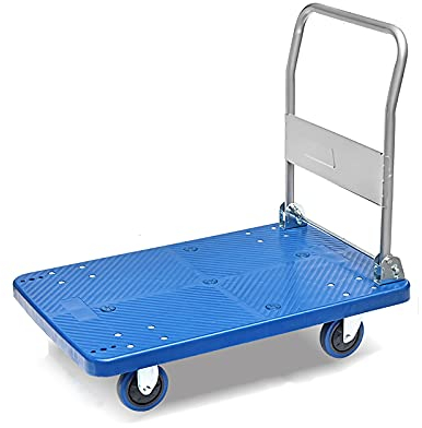 Plattform-Handwagen, Plattform-Handwagen mit leisen Rädern, beweglicher Trolley-Wagen mit klappbarem Griff und hoher Gewichtskapazität für Fabriken, Geschäfte, Push C