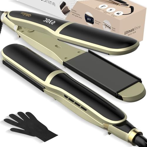 Planchas del Pelo Profesional, UKLISS Plancha Pelo para Cabello Largo, Grueso o Rizado - Alisador de Pelo con Pantalla LCD, Calentamiento Rápido en 30 Segundos, 100-230°C