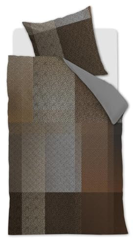 Beddinghouse Harris bettwäsche-Set 2 TLG. - 135x200 - Braun - Baumwolle - mit Reißverschluss