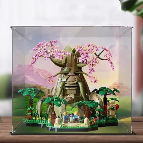 CHIFENMS Acryl Display Klar Sammlerbox, Kompatibel mit Lego 77092 Deku Baum Baustein Modell Staub Aufbewahrungsbox Display Box (nur Box) (Hintergrund)