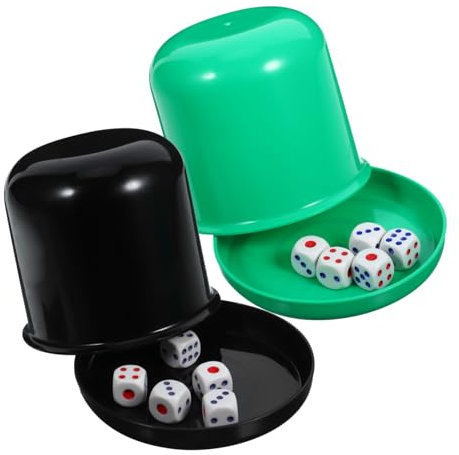 ifundom Würfel-schüttelbecher-Set 5-teilig Für Home Bar Liars-würfelspiel Mit 25 Würfeln Abs-Material Zufällige Farbe