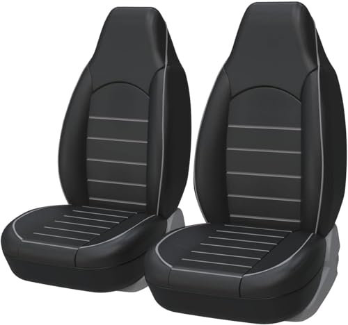 TaoieWkolt für Vw UP, Auto-Sitzbezüge Vordersitze Schwarz Rot | Auto-Schonbezüge Set Vorne für Fahrersitz & Beifahrer | Auto-Sitzbezug Universal,C-Gray line