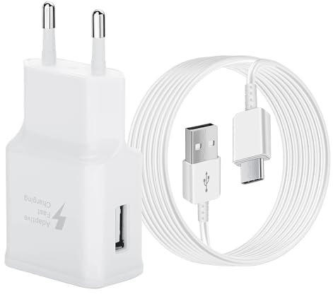 Ladegerät Ladekabel USB C Schnellladekabel für Samsung Galaxy S21/S20/S20+/S10/S10+/S10e/S9//S8 Plus/A05s/A13/A14/A15/A16A25/A26/A35/A36/A56/Note 9/8 Handy Charger, 15W Schnellladegerät Netzteil