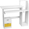 bephible Bureau d'ordinateur, Bureau de Jeu avec 2 tiroirs et 3 étagères, Blanc Large tiroir pour Clavier, Table d'étude, d'ordinateur Chambre à Coucher, Blanc