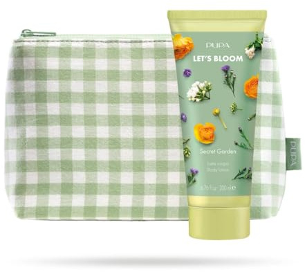 Pupa Let's Bloom Cofanetto Regalo Latte Corpo O Gel Doccia Profumato Con Pochette 200 ml (Secret Garden, Latte Corpo Profumato)