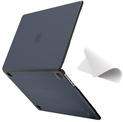 eleger bruchsicher Hülle kompatibel mit M4/M3/M2 MacBook Air 13 Zoll A3240 A3113 A2681, Ausgabe 2025 2024 2022, schwarzer TPU Stoßstange & Harte PC Case, Matt schwarz