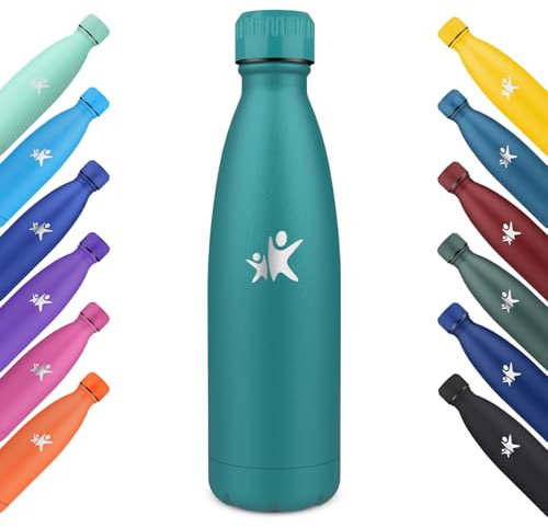 KollyKolla Botella Termica 750ml, Botella Agua Acero Inoxidable, Termo sin BPA, a Prueba de Fugas, Cantimplora Termica Reutilizable, para Niños, Adultos, Deporte, Escuela, Oficina - Verde Oscuro