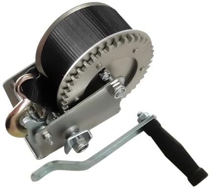 NSGMXT 1200lbs Manual Boat Marine Trailer Hand Powered Winch + 8m/26.25ft Webbing Strap + Hook Two Way / 1 Speed