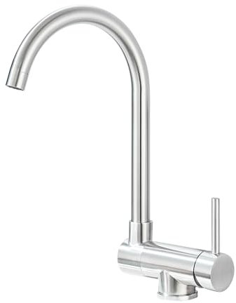 Saeuwtowy Grifo Cocina Abatible, Grifo de Fregadero Cocina Abatible Giratorio de 360°, Grifo Fregadero Cocina Plegable de Inox, Mezclador Fregadero Agua Fría y Caliente para Cocina