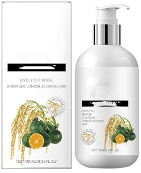Reiswasser-Haarwuchs-Shampoo gegen Haarausfall und dünner werdendes Haar, Haarverdichtungs-Conditioner mit Biotin, reinigt die Kopfhaut, für Männer und Frauen, für alle Haartypen, 10 fl oz