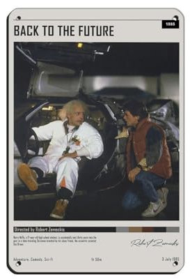 GJHTQLP Filmposter Zurück in die Zukunft, Blechschild, Vintage, Metall, Pub, Club, Café, Bar, Zuhause, Wandkunst, Dekoration, Poster, 20 x 30 cm