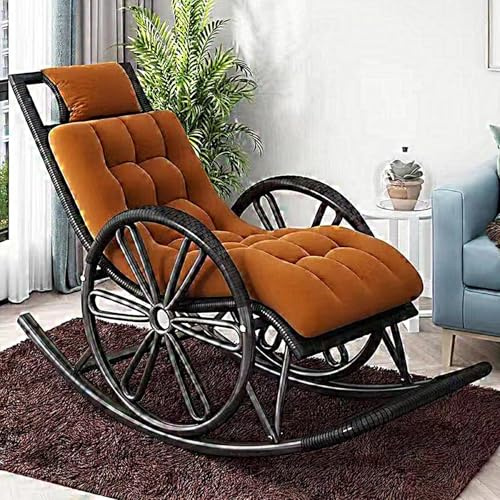 Moderner Schiebe-Schaukelstuhl für den Außenbereich, Garten, Lounge-Stuhl, Indoor-Schaukelstuhl, PE-Geflecht, langer Stuhl für Wohnzimmer, stilvolle und bequeme Entspannungsmöbel