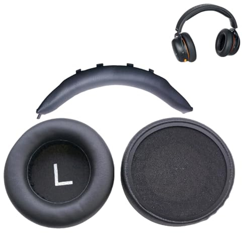 V-MOTA Ersatz-Ohrpolster und Kopfbügel für Beyerdynamic MMX100 MMX150 MMX200 Gaming-Headset, schwarzes Kunstleder, 1 Set