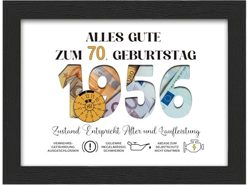 Geschenke zum 70 Geburtstag Frau Mann, Geldgeschenk 70. Geburtstag, Geburtsjahr 1956 Geldgeschenke Verpackung, Geburtstagsgeschenk für Männer und Frauen Mama Papa Oma Opa