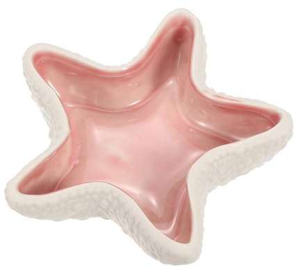 QUARKZMAN Vassoio Per Gioielli In Ceramica Vassoio Da Toeletta Rosa | A Forma Di Stella Marina, Per Orecchini E Collane