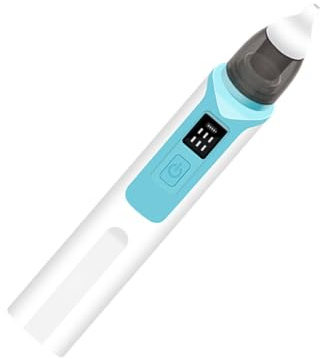 Automatischer Nasenreiniger für Junge Mädchen mit 6 Saugstufen und LED | 500mah Akku, USB Ladekabel und 2 Aufsätze, Weiche Silikonspitze, Blau
