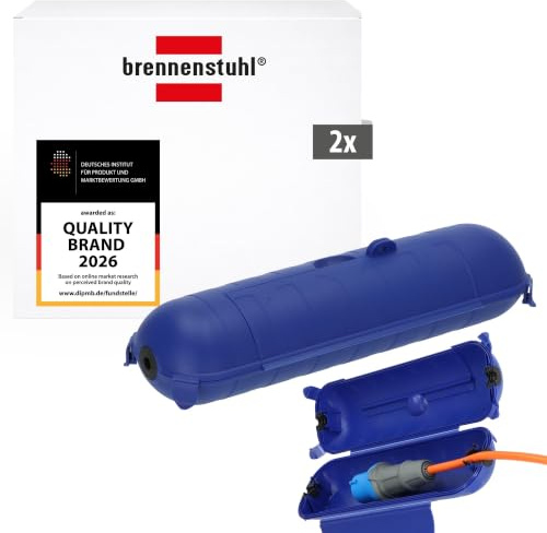 Brennenstuhl Safebox CEE 230V Set / 2x Schutzbox IP44 | Für Verlängerungskabel, Schutzkapseln für H07RN-3G2,5 Kabel im Außenbereich, Campingzubehör, blau