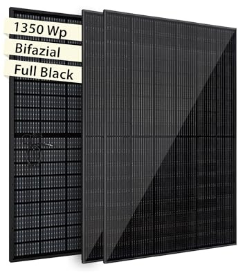 VALE Solarmodul-Set Bifazial 1350 Wp Full Black - Glas-Glas-Module | wasserdicht und feuerfest - widerstandsfähig gegen Wind- und Schneelast