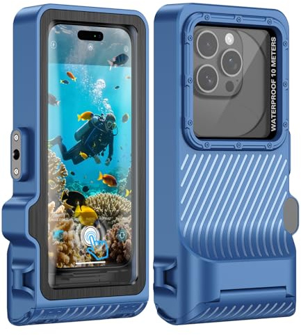 Wasserdicht Handyhülle Unterwasser Tauchen Handy mit Touchscreen, Universelle Professionelle Wasserfeste Hülle tief 10M für iPhone Samsung Huawei Xiaomi Redmi, Tauchen Schnorcheln Surfen Case(Blau)