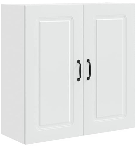 Roanoer Küchenschrank Wandmontage 80x31x80 cm Weiß - Moderner Hängeschrank aus Holzwerkstoff mit 2 Türen und 3 Ablagen - Platzsparender Oberschrank für Geschirr und Küchenutensilien