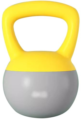 Home Squat Dumbbell, Strength Training Equipment, Kettlebell Weights Women's Fitness Shaping Soft Kettle Bells, No Damage To The Floor(Yellow-grey,5kg)